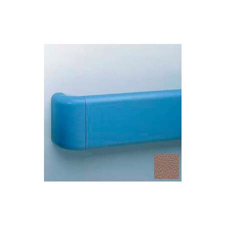 Pawling Vinyl Crash Rail-Type Handrail, Aluminum Retainers, 5-1/2'' High, 12' Long, Cafe Au Lait BR-500-12-694